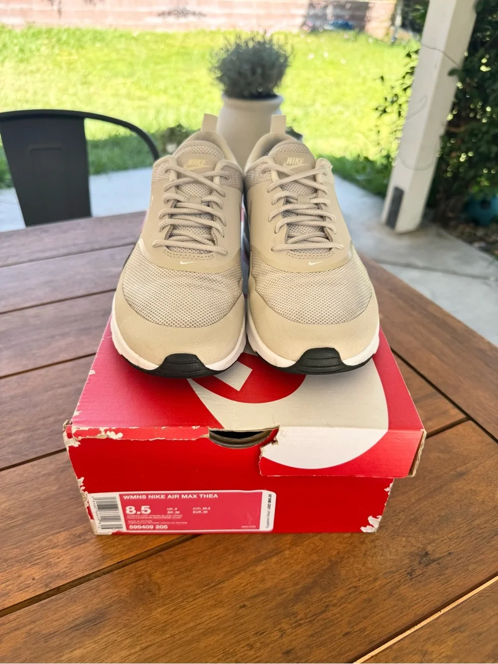 Nike Women’s Sneakers - Beige with White Swoosh